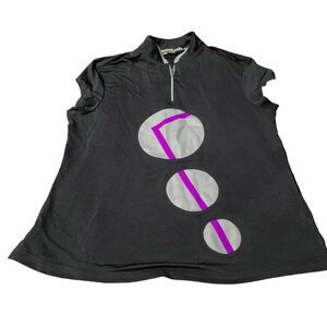 Jamie Sadock Womens Top Multicolor Size Medium Polyester Blend 1/4 Zip Pullover